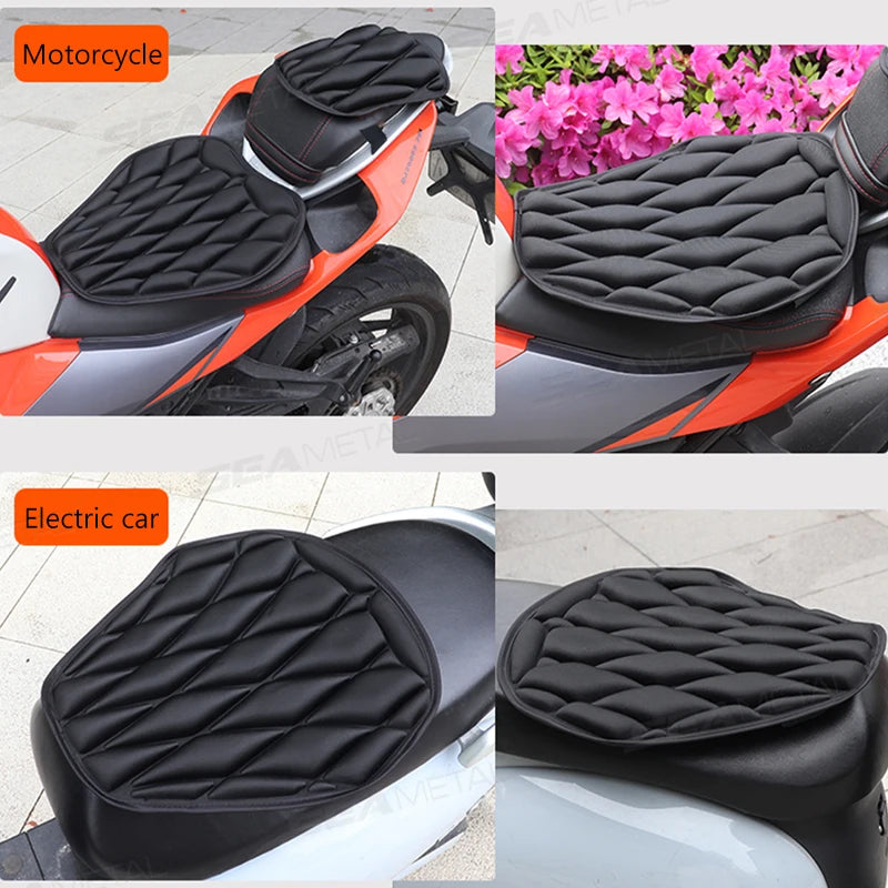 BLALION Motorcycle Seat Cushion 3D Comfort Air Seat Cushion Cover Heat Insulation Breathable EVA Waterproof Shock-Absorbing Pad