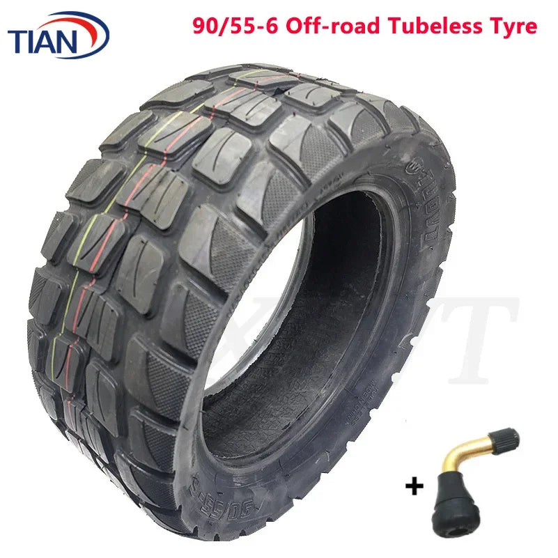 TUOVT 90/70-6 Anti-skid Tire 90/55-6 Non-slip Off/city-road Tubeless Tyre with Valve for Electric Scooter Motorcycle Accessories