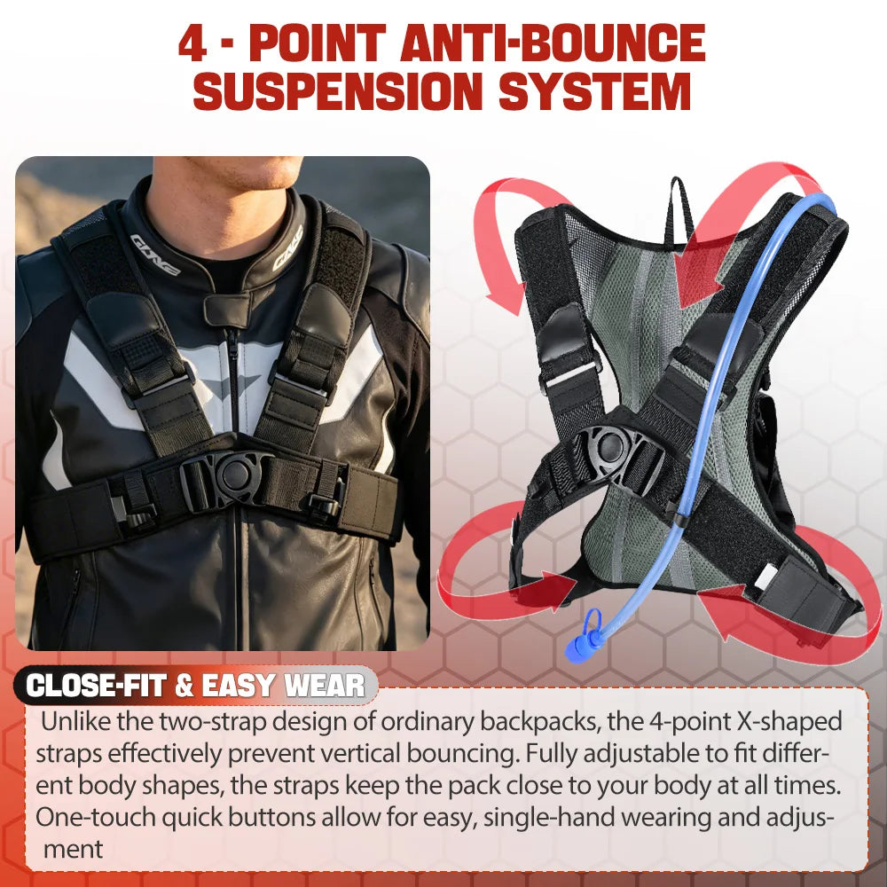 NEWBOLER 8L Motorcycle Cycling Hydration Pack MTB Off Road Motocross Water Backpack Sport Mountain Bike Water Bag