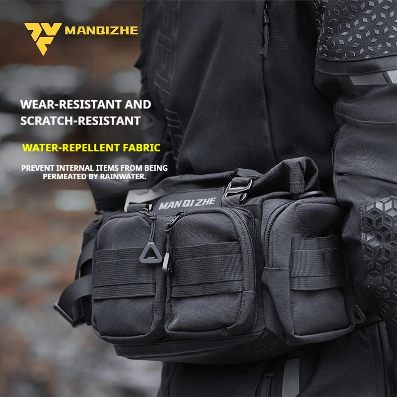 FEHER Motorcycle Waist Bag Waterproof Oxford Cloth Material Motorbike Travel Bag MQZ-105 Tear-resistant Outdoor Riding Gear