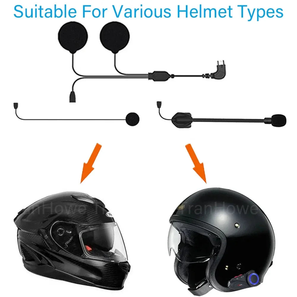 Maxto M2 M2C M3 M3S Headset Accessories USB Interface Headphone With Soft & Hard Microphone Suit For Motorcycle Full/Face Helmet