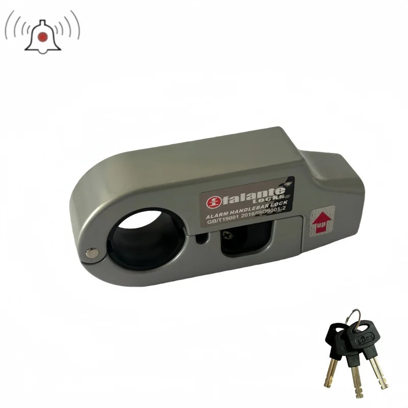 Falante 110db Anti-Theft Alarm Motorcycle Handlebar Lock Aluminum Alloy Brake Grip Lock Adjustable Bicycle Security Equipment