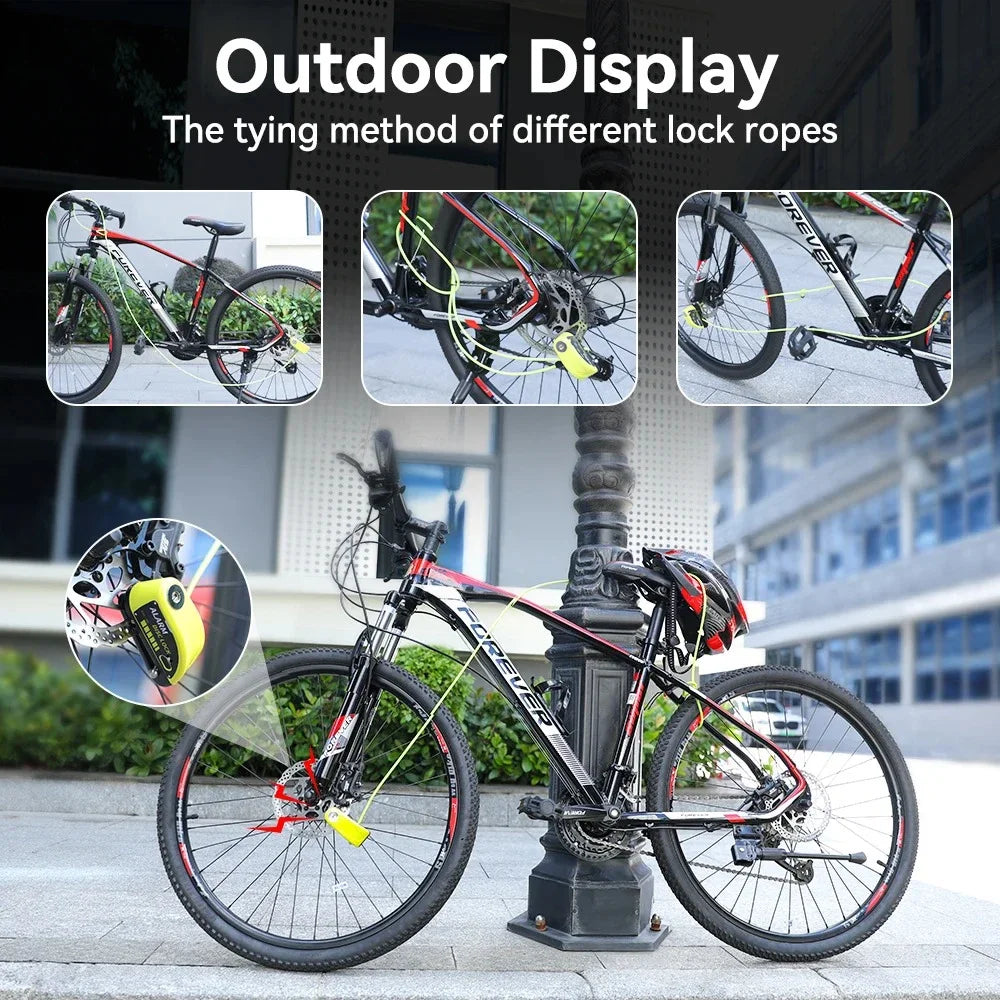 Anchtek Motorcycle Rechargeable Disc Lock Alarm 120db Bicycle Anti-theft Padlock Security Protection Bike Motorbike Accessories