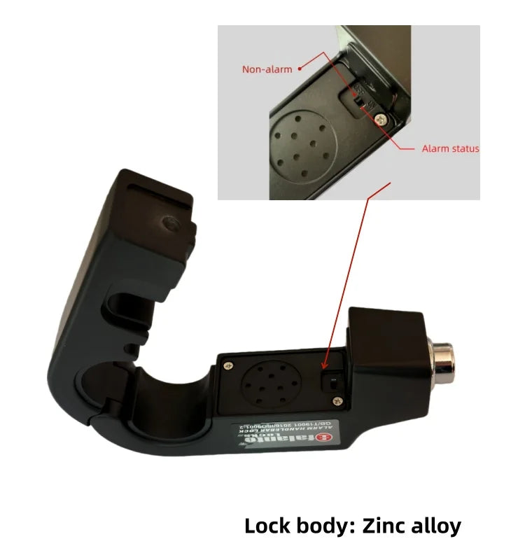 Falante 110db Anti-Theft Alarm Motorcycle Handlebar Lock Aluminum Alloy Brake Grip Lock Adjustable Bicycle Security Equipment