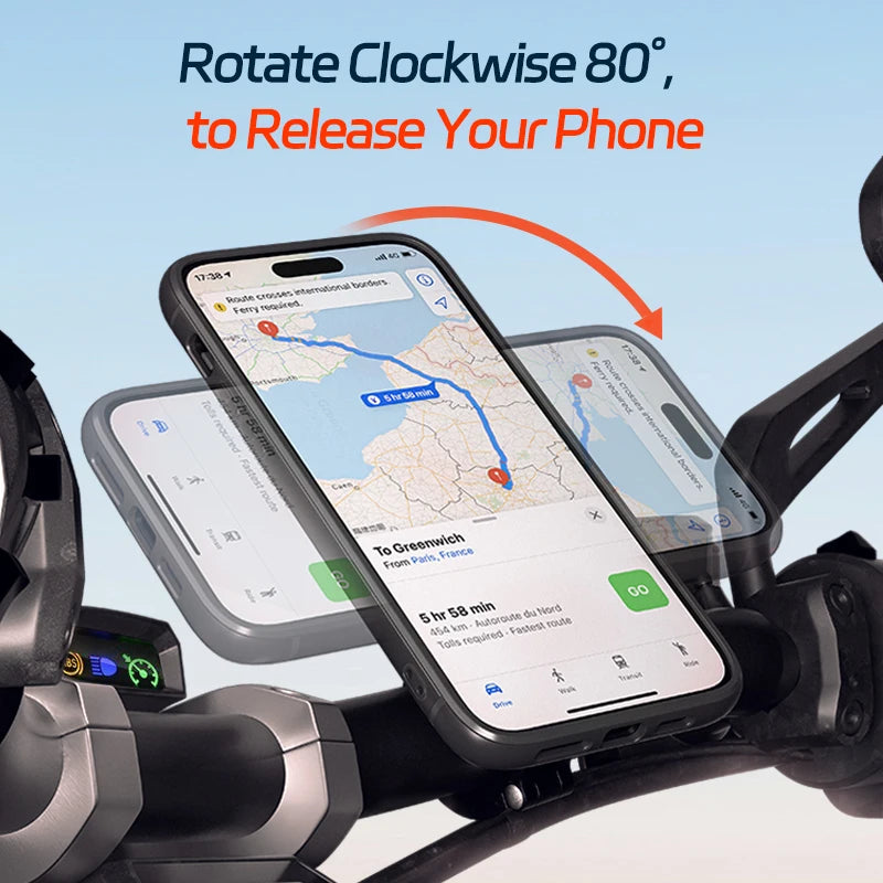 Adjustable Support Motorcycle Bike Phone Holder Stand for Moto Bicycle Handlebar Mount, suitable for iPhone 17 Samsung Xiaomi LG