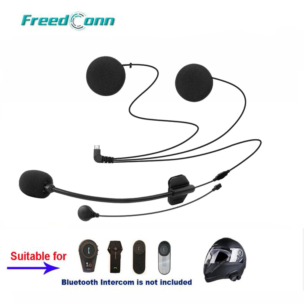2pcs Headphone Microphone Accessories 2 In 1 Earphone Suit for Freedconn TCOM OS TCOMSC FDC-VB TCOM02 Motorcycle Helmet Intercom