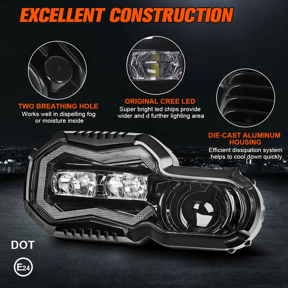Brightest Led Headlight BMW F650GS F700GS F800GS F 800GS Adventure Explorers Headlamp Fog Lights High Low DRL For Motorcycle