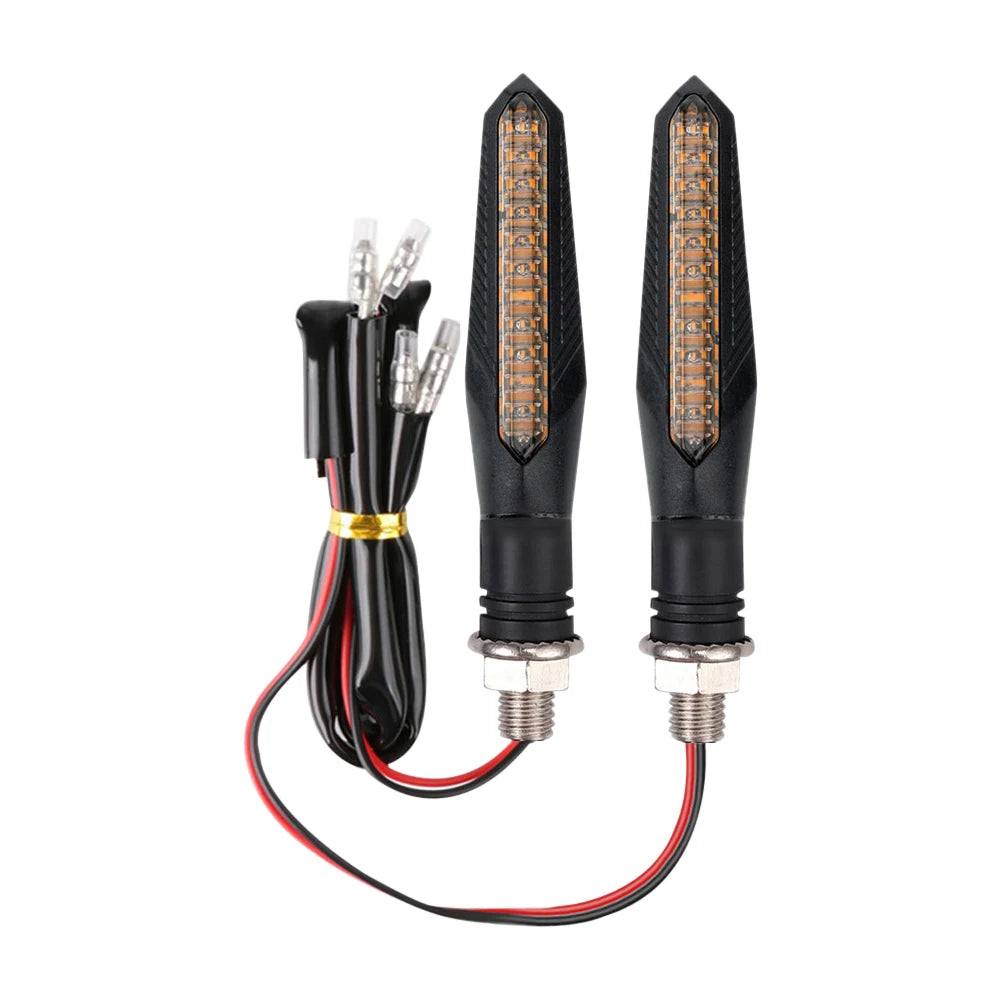 2PCS 12V Motorcycle LED Turn Signals Light 12LED Tail Flasher Flowing Water Blinker IP68 Motorcycle Flashing Lights