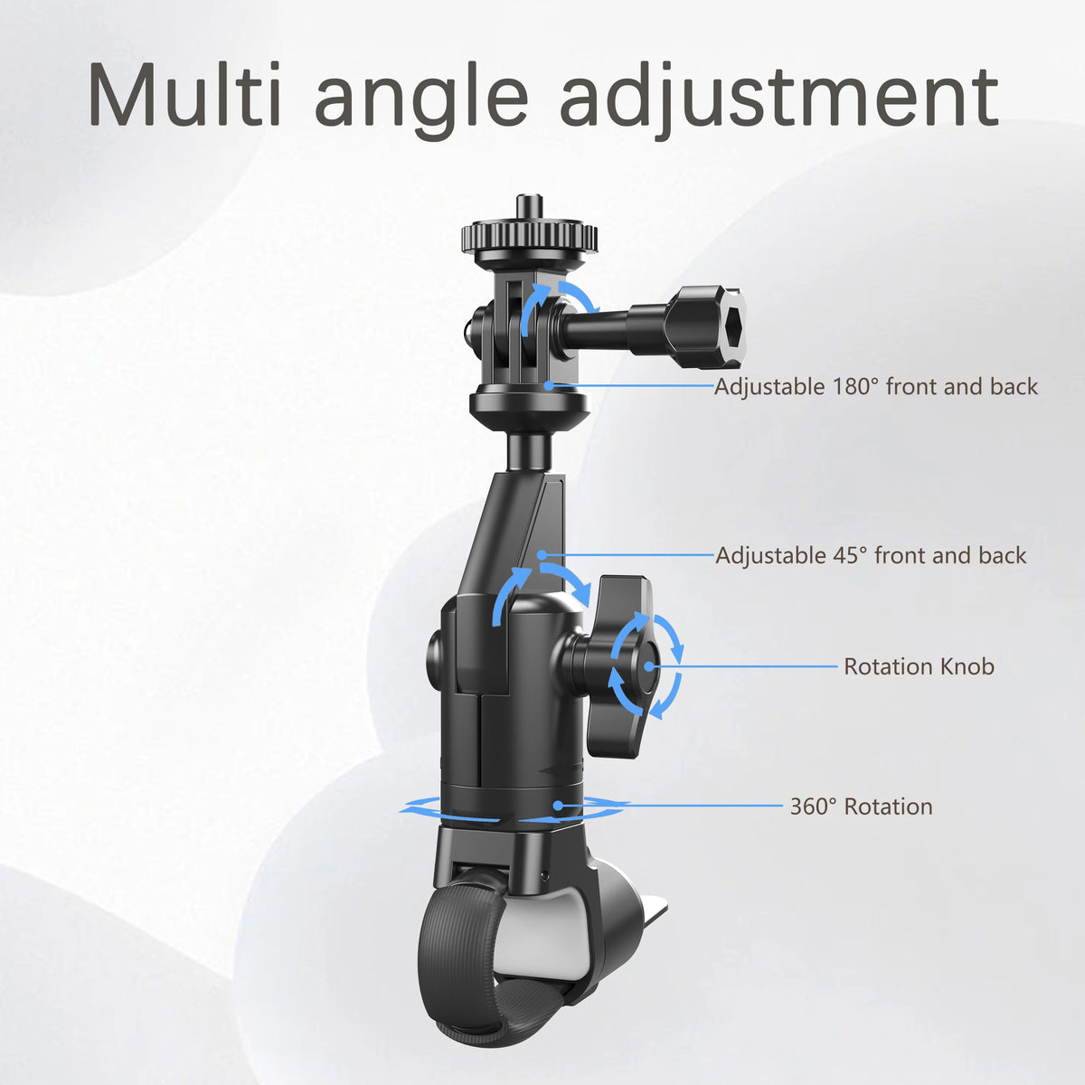 Camera Clamp Mount Bike Motorcycle Handlebar Holder, Pipes of any shape can all be installed 360 Ball Join for GoPro  DJI