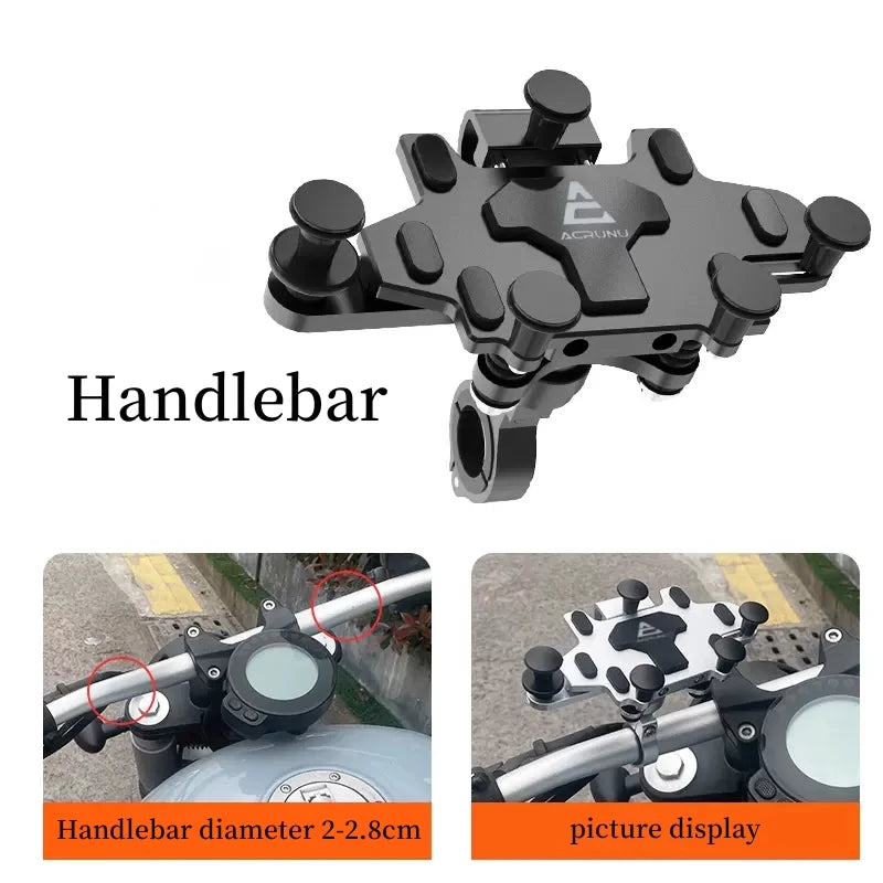 Motorcycle Phone Stand Aluminum Bike Mobile Phone Holder Cellphone Holder For Motorcycle Universal Phone Stand 540°Adjustable