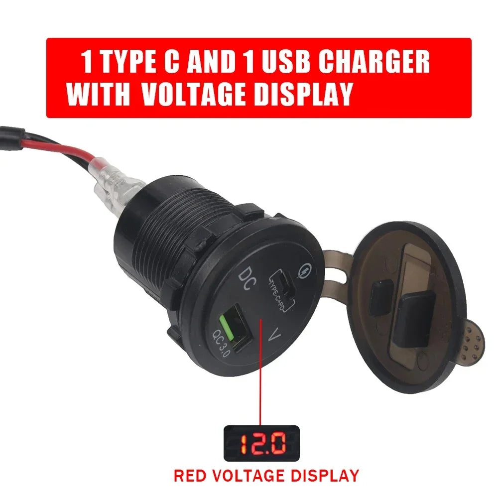Motorcycle Accessories For Benelli TRK502 TRK502X TRK 502 X TRK 502X Dual USB Quick Charger Adapter Type C Power Plug Socket
