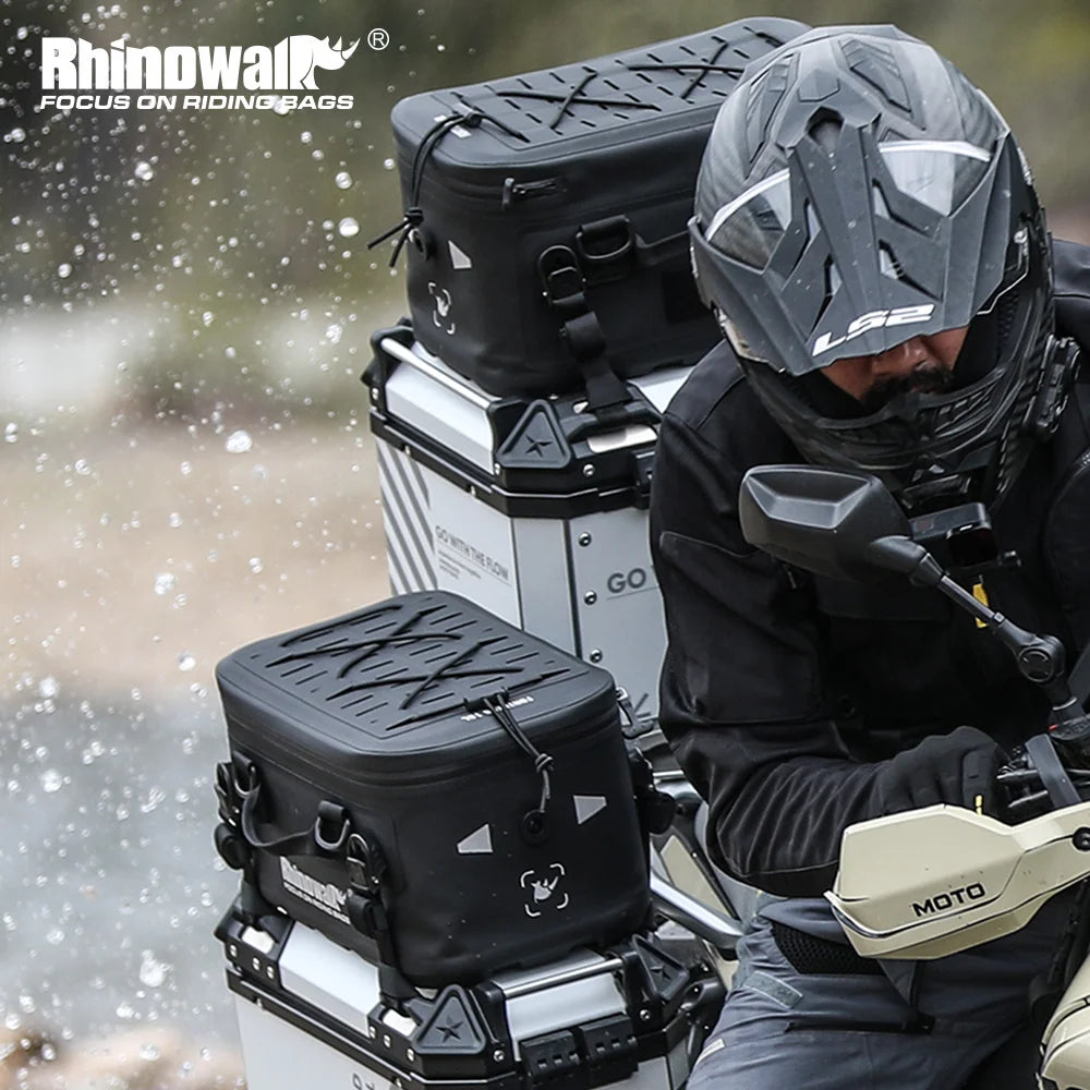 Rhinowalk Motorcycle Top Case Box Bag Waterproof Motor Back Seat Tail Bag Case Backpack 16L 1Or2 PCS Side Case Expansion