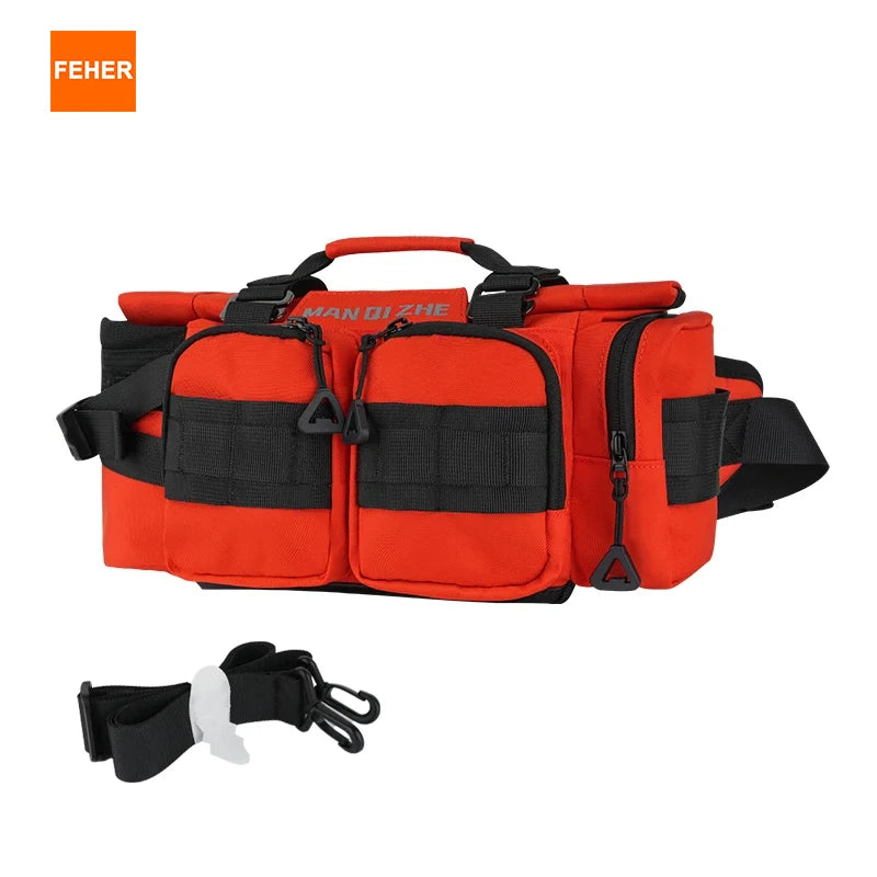 FEHER Motorcycle Waist Bag Waterproof Oxford Cloth Material Motorbike Travel Bag MQZ-105 Tear-resistant Outdoor Riding Gear