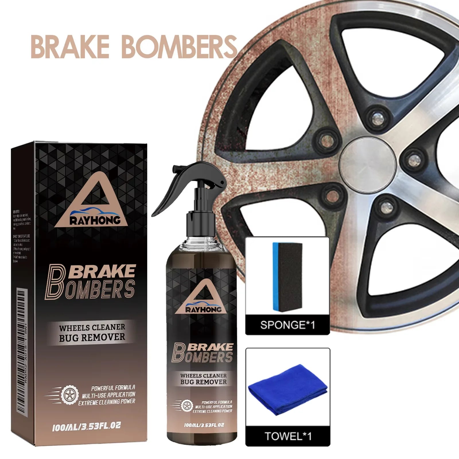 100ml Car Motorcycle Wheel Cleaner Spray Long Lasting Car Tire Brightener Tire Refurbishing Agent for Moto Detail Chemical Care