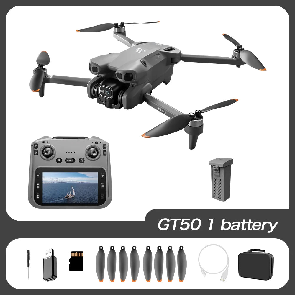 Professional GT50 Drone 8K HD Dual Camera Remote Control Large Screen 5G WIFI Dron Obstacle Avoidance Quadcopter