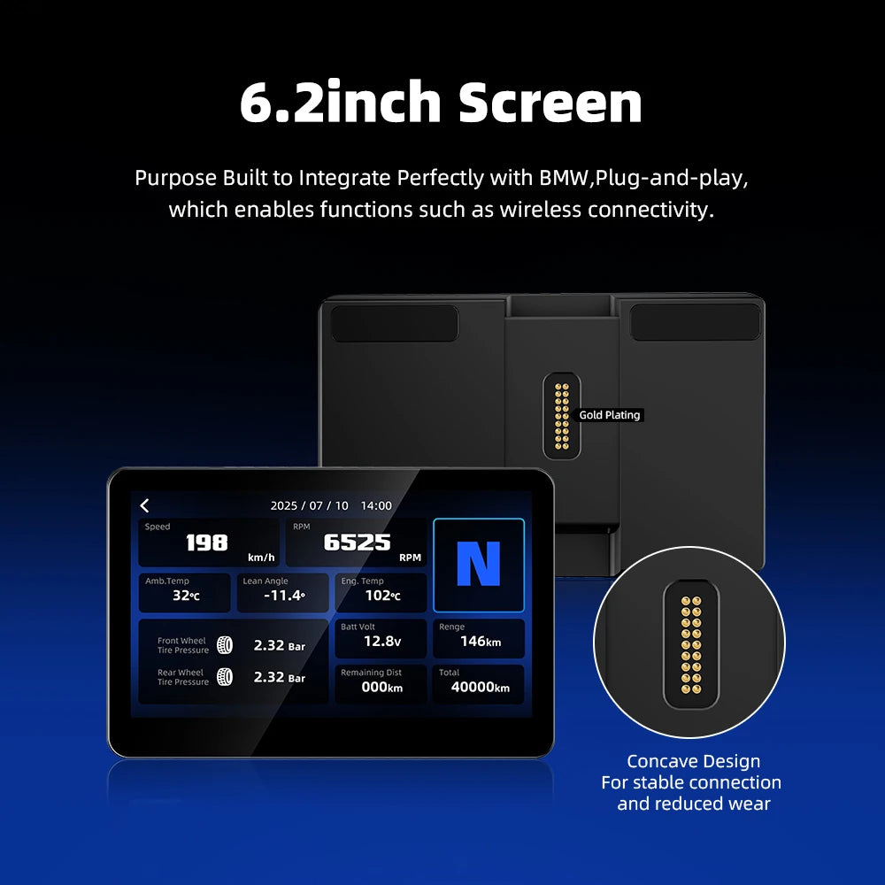 EKIY 6.2" Wireless CarPlay Moto Android Auto For BMW R1200GS R1250GS F800 F900 S1000XR GPS Motorcycle Navigation For WonderWheel