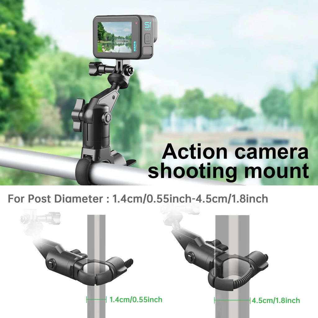 Camera Clamp Mount Bike Motorcycle Handlebar Holder, Pipes of any shape can all be installed 360 Ball Join for GoPro  DJI