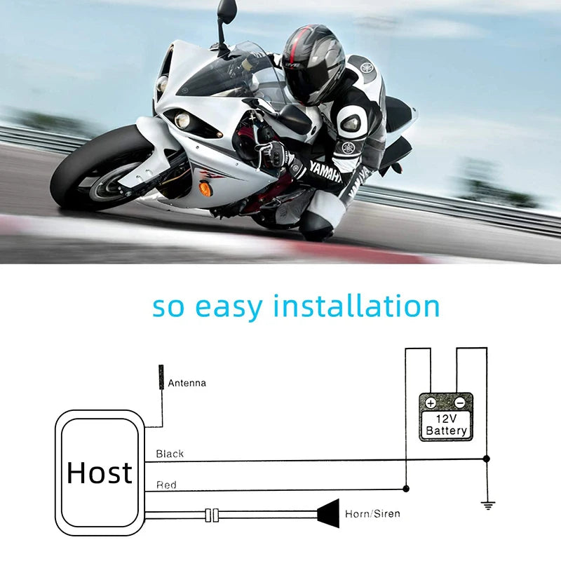 Dual Remote Control 12V Bike Scooter Motor Alarm System Car Keyring Motorcycle Alarm Security System Motorcycle Theft Protection