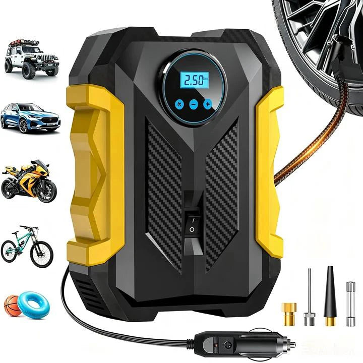 Carsun 12V Mini Portable Air Compressor 35L/Min 150PSI Digital Tire Inflator LED Light Auto Shut-Off Car Motorcycle Tires