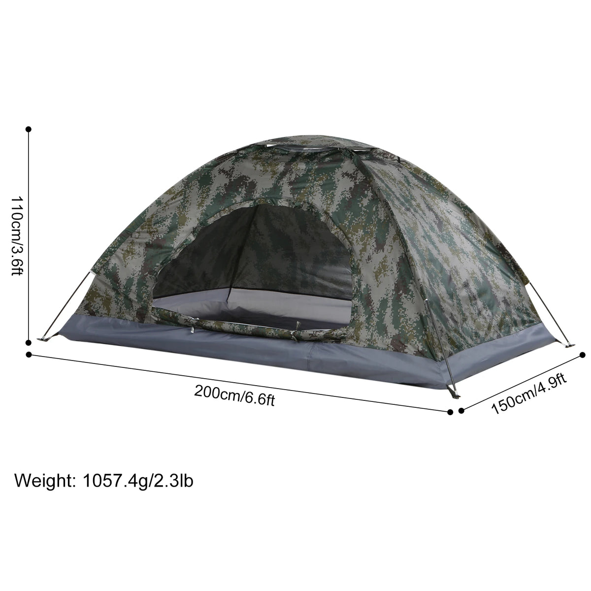 Ultralight Camping Tent Single Layer Portable Hiking Tent Anti-UV Coating UPF 30+ for Outdoor Beach Fishing Traveling Supplies