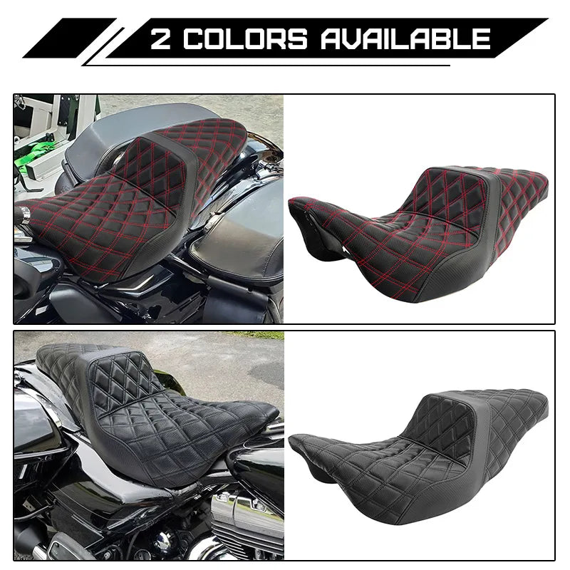 Motorcycle Drive Passenger Two-up Seat For Harley Touring Electra Glide Street Glide Road Glide Road King CVO 2009-2023