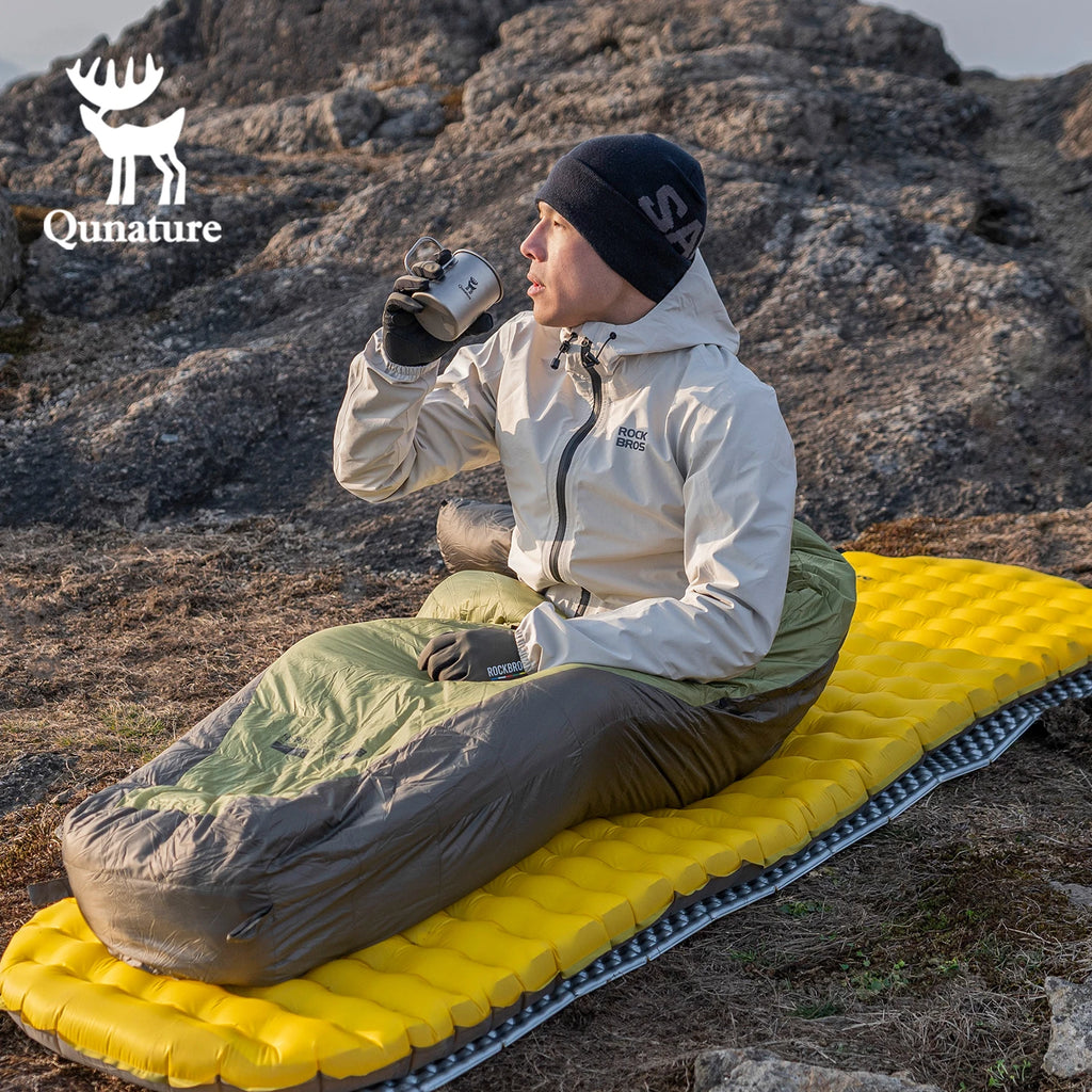 Qunature 3Pcs/set Outdoor Camping Inflatable Mattress Sleeping Bed Hiking Picnic Beach Mats Pillow Inflatable Pump  Air Cushion