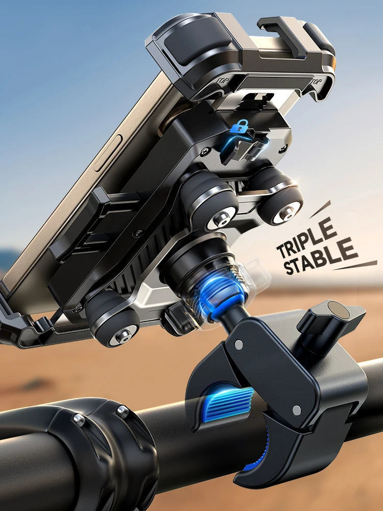 Joyroom Motorcycle Phone Mount Anti Vibration Phone Holder for Motorcycle Handlebar Bike Phone Mount for 4.7-7” Phone JR-ZS498