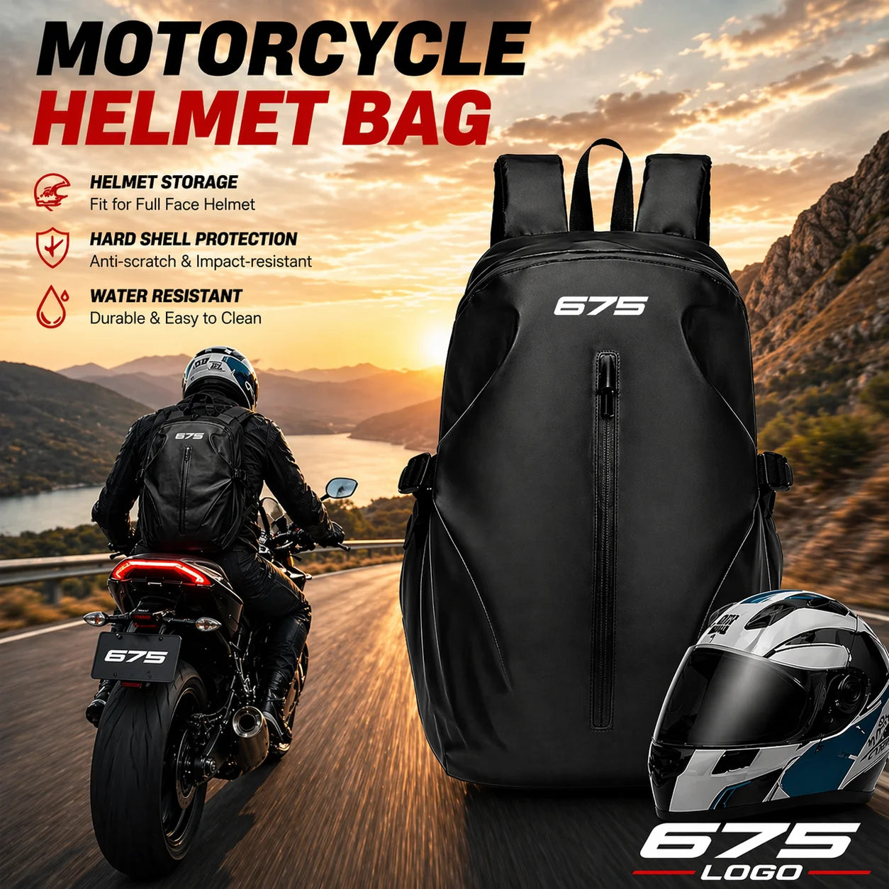 Knight Backpack Motorcycle Helmet Bag Travel Equipment Waterproof Large Capacity For CFMOTO 675NK 675sr 675sr-r 675 SR SR-R NK