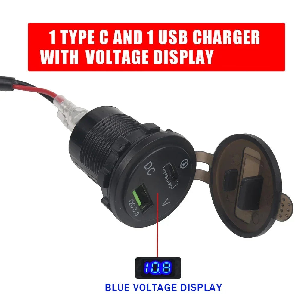 Motorcycle Accessories For Benelli TRK502 TRK502X TRK 502 X TRK 502X Dual USB Quick Charger Adapter Type C Power Plug Socket