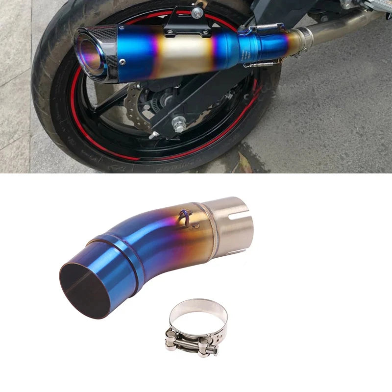 51mm Motorcycle Exhaust Pipe Middle Link Tubo de Escape Muffler System  For Kawasaki Ninja 400 Z400 Z250 2017-2021