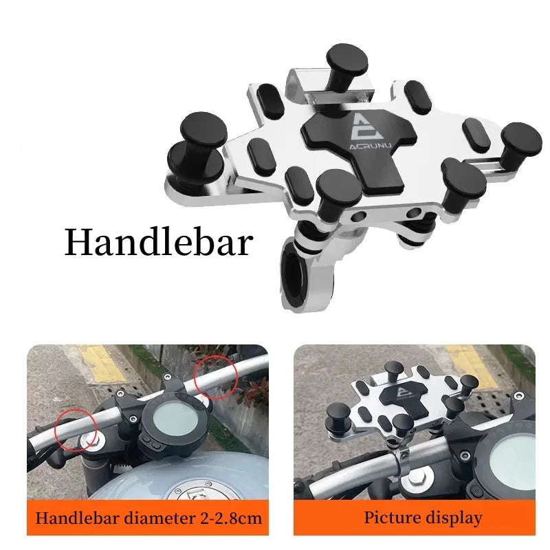 Motorcycle Phone Stand Aluminum Bike Mobile Phone Holder Cellphone Holder For Motorcycle Universal Phone Stand 540°Adjustable