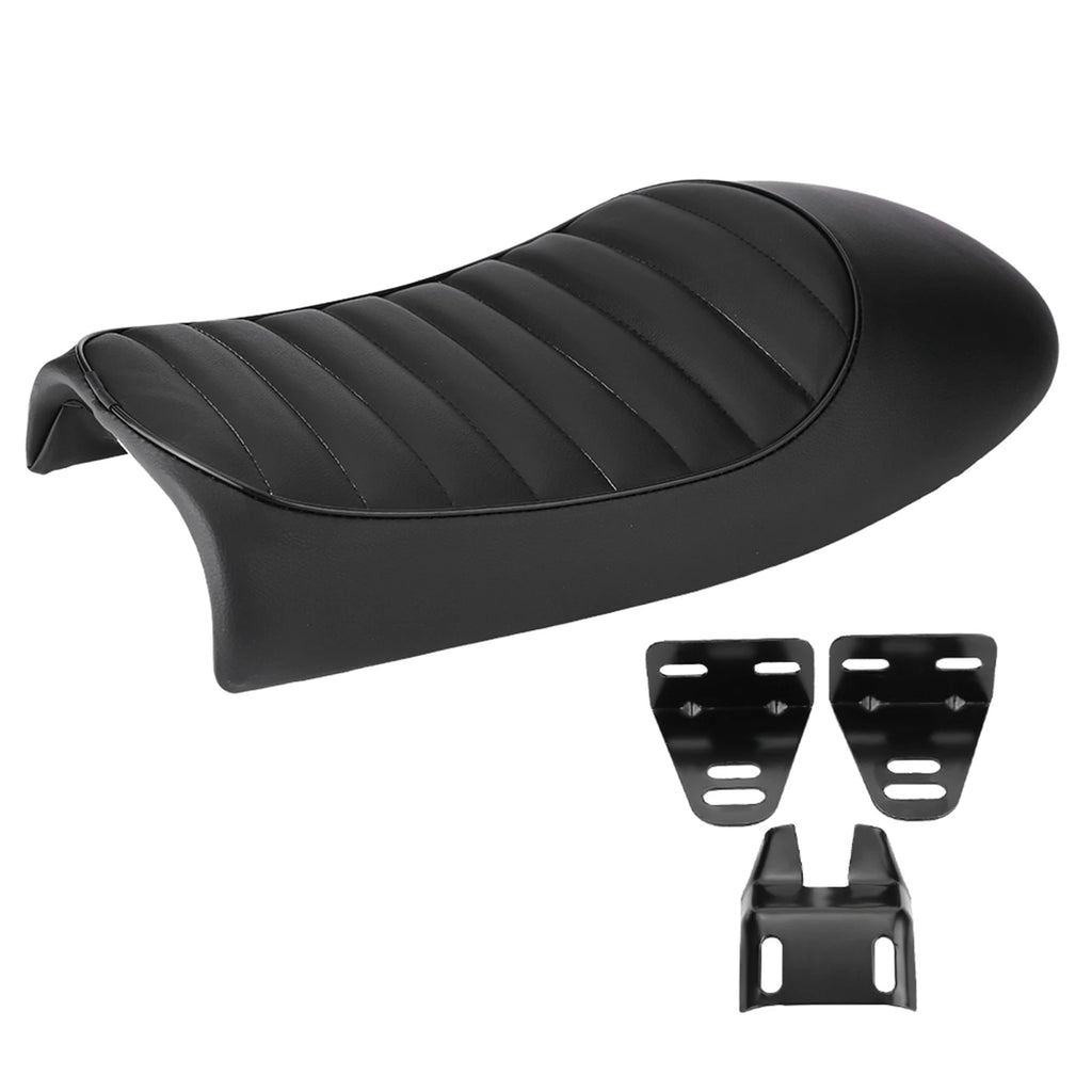 Motorcycle PU Leather Vintage Cafe Racer Refit Seat Flat Saddle Cushion For CG125 GN CG CB400SS
