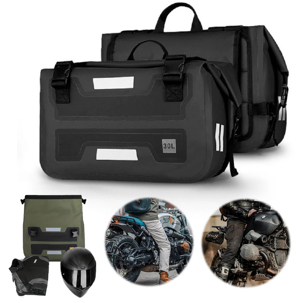 30L Motorcycle Saddle Bag Large Capacity Travel Camel Bag Waterproof Motorcycle Side Bag Motorcycle Modification Accessories