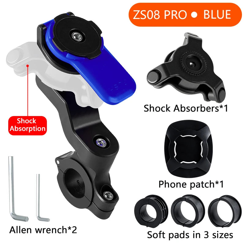 Universal Phone Holder with Shock Absorber Suitable for Bicycle and Motorcycles Compatible for IPhone Android Samsung Phones.