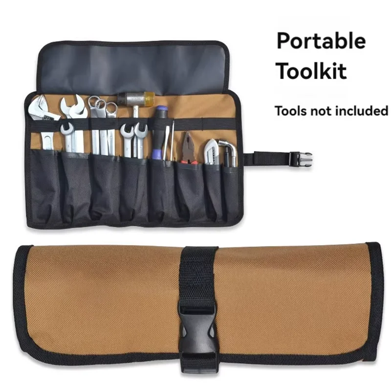 Oxford Cloth Roll Portable Pouch Bag Wrench Tool Foldable Spanner Hammer Camping Pocket Tool Storage Bag Toolkit