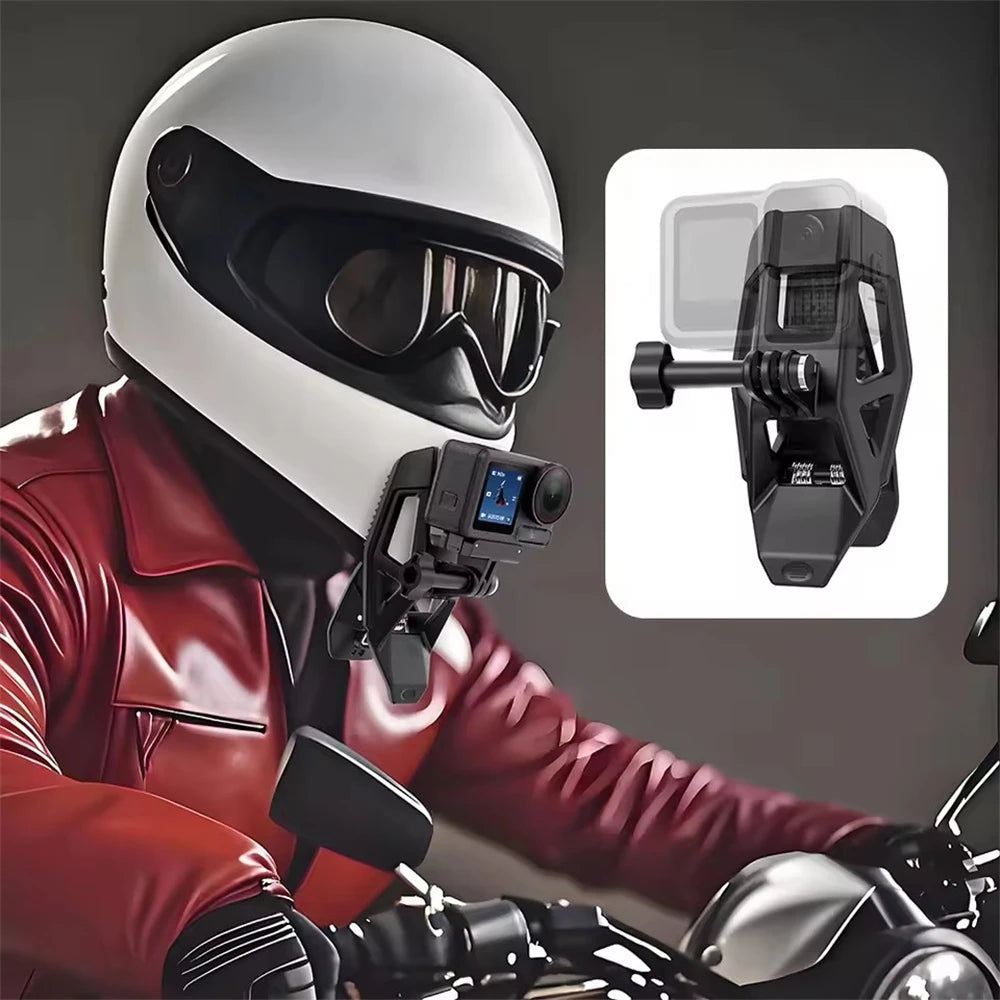 Motorcycle Helmet Chin Bracket Mounts Sport Camera Clip for DJI Osmo Action 5pro 4 3 / Gopro / Insta360 / SJCAM Accessories