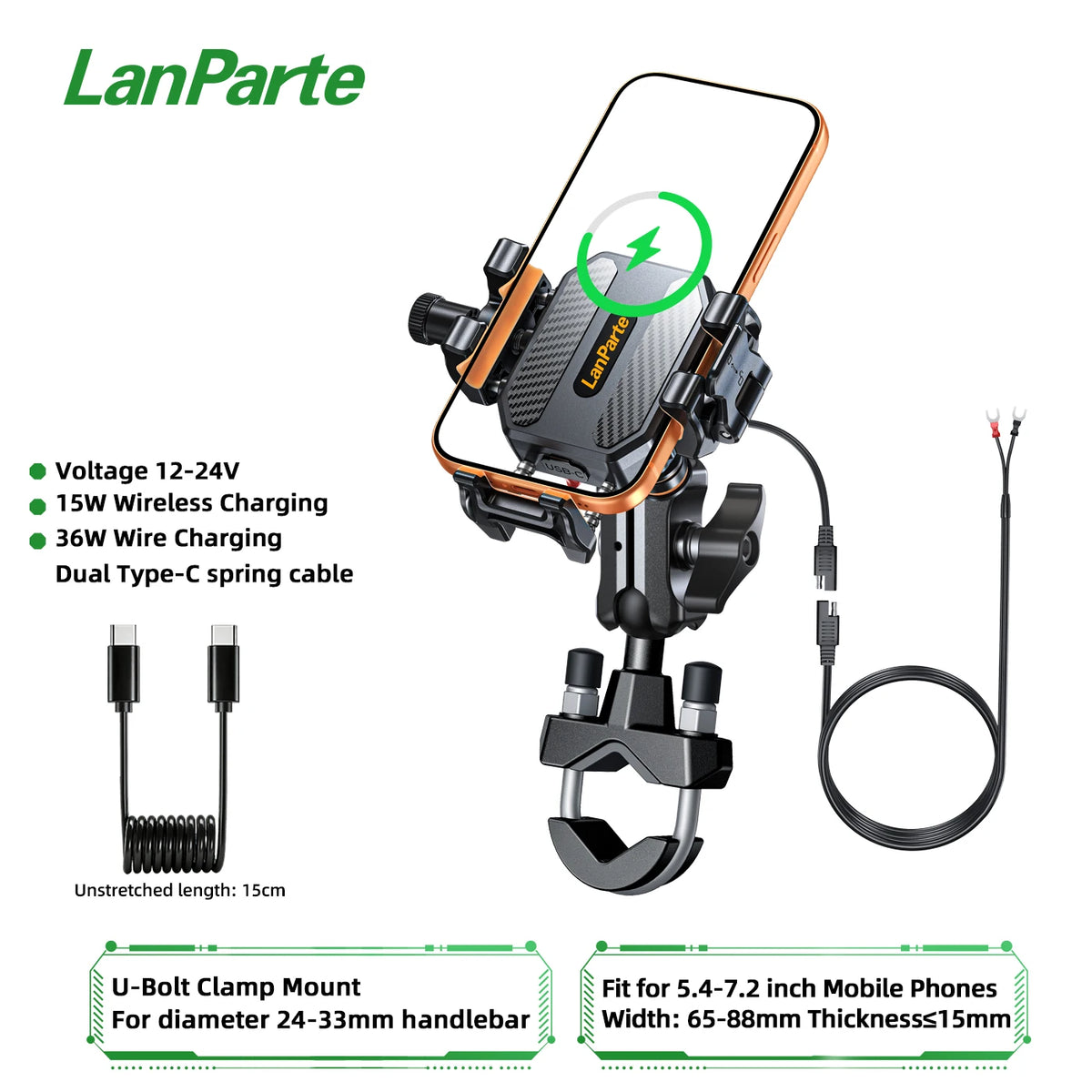 Anti-Theft Motorcycle Phone Mount Holder with Vibration Dampener & High-Speed Secure Lock,Handlebar Cellphone Cradle for Bicycle