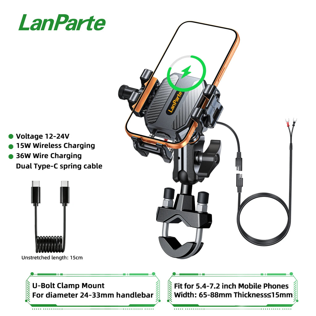 Anti-Theft Motorcycle Phone Mount Holder with Vibration Dampener & High-Speed Secure Lock,Handlebar Cellphone Cradle for Bicycle