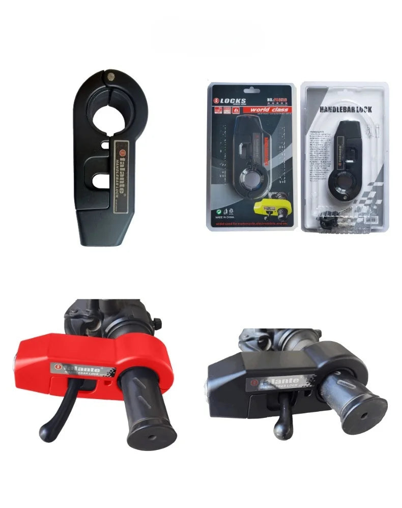 Falante 110db Anti-Theft Alarm Motorcycle Handlebar Lock Aluminum Alloy Brake Grip Lock Adjustable Bicycle Security Equipment