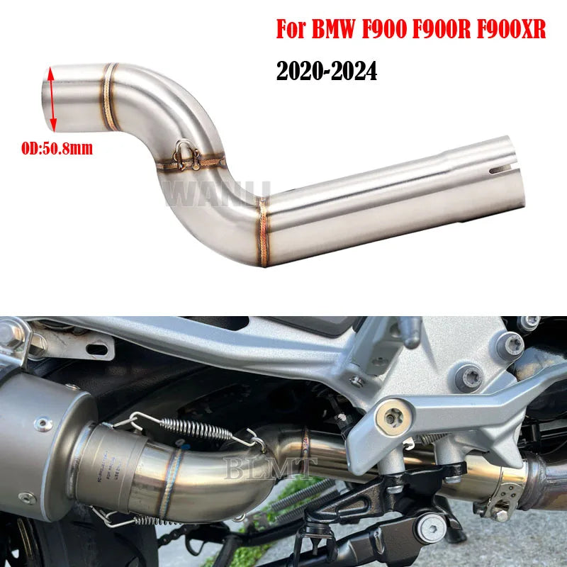 Motorcycle Exhaust Modified Muffler Escape Moto Tube Middle Link Pipe Slip On For BMW F900 F900R F900XR 2020 - 2024