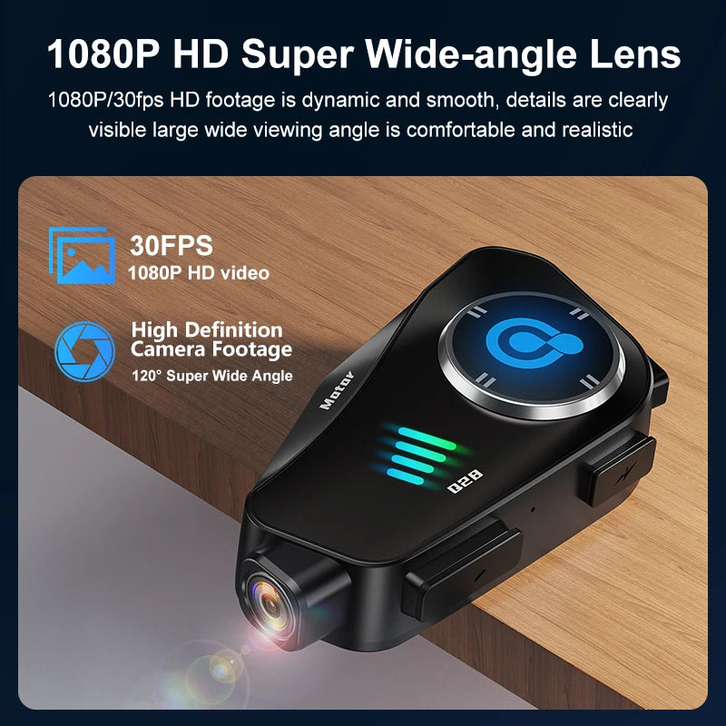 Q28 Motorcycle Helmet Headset Bluetooth Hands Free Call Waterproof Heaphone Wireless 1080P Video Dashcam TF Card as gift