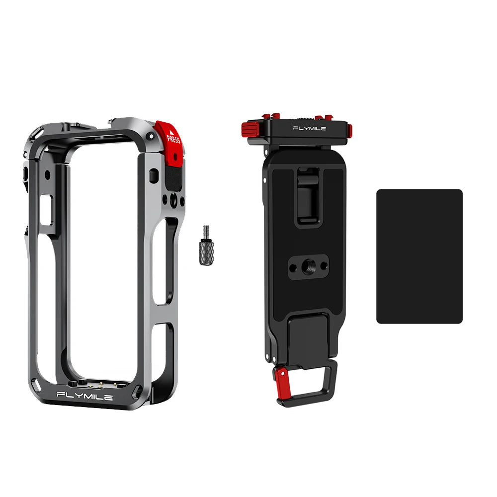 Flymile X6 Cage Metal Protective Case for Insta360 X6 Accessories Camera Aluminum Alloy Frame Cage with Silicone Lens Cover