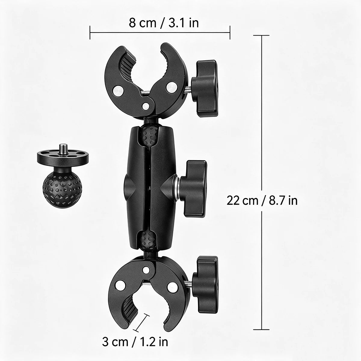 Dual‑Head Super Clamp Motorcycle Mount Selfie Stick Kit for Insta360 X5 X4 X3 X2 GoPro DJI Action Sports Camera Riding Bracket