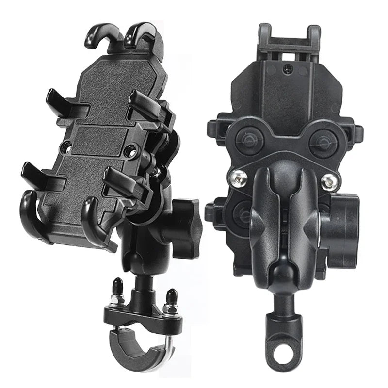 Universal Motorcycle Bike Phone Holder Aluminum Bicycle Riding Handlebar Clamp Rearview Mirror Navigation Bracket GPS Shockproof