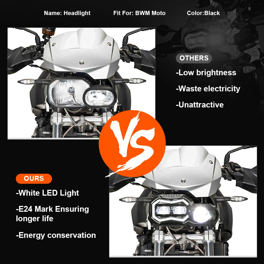 Brightest Led Headlight BMW F650GS F700GS F800GS F 800GS Adventure Explorers Headlamp Fog Lights High Low DRL For Motorcycle