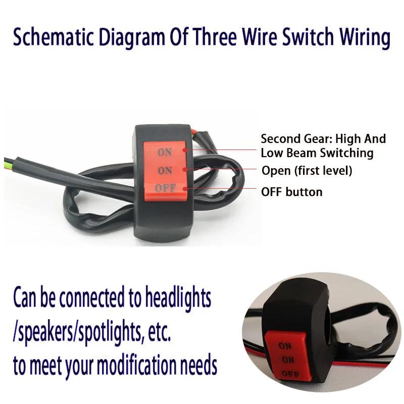 Motorcycle Parts Modification Handlebar Switch, Spotlight Waterproof Switch, High And Low Beam Switch Electronics Accessories