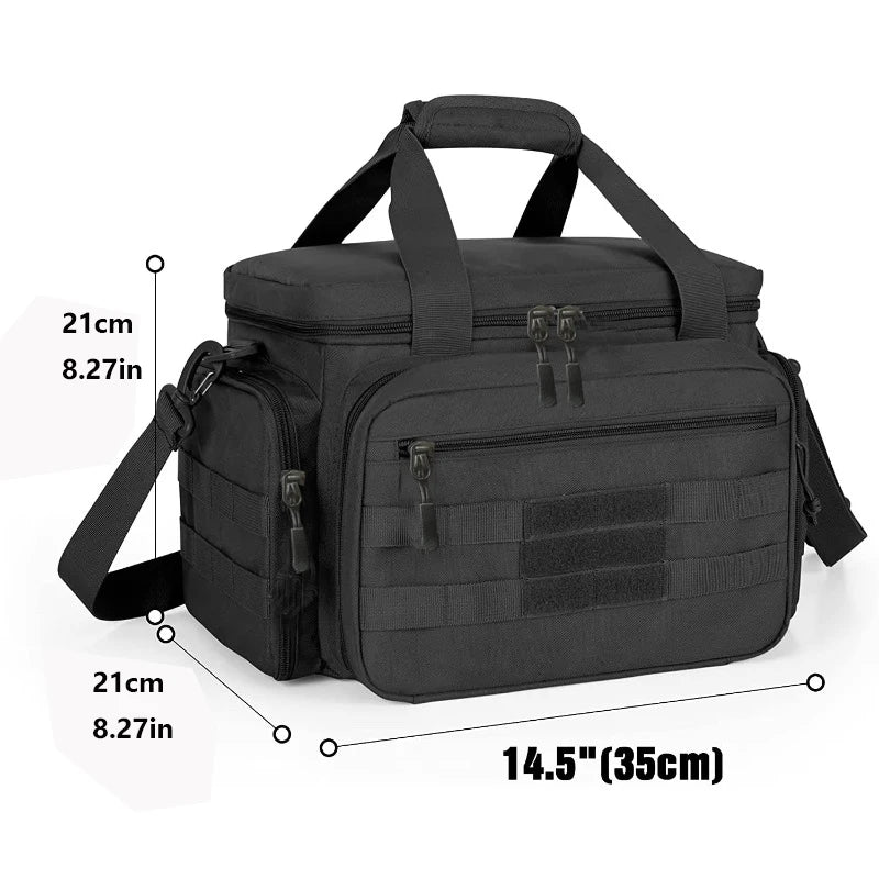 Tactical MOLLE Tote Bag for Vehicle Passenger Seat Rescue Duty Gear Shoulder Hand Carry Black
