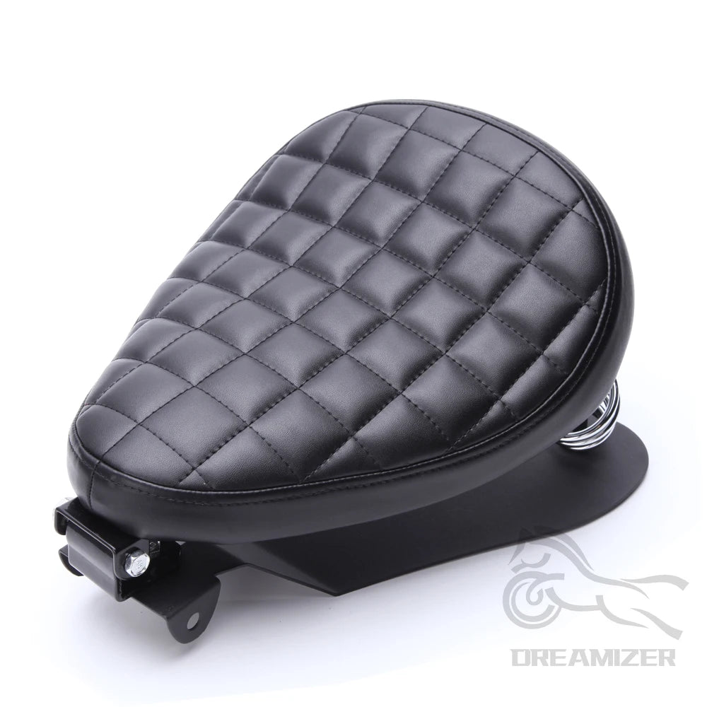 1 SET Motorcycle Retro Leather Solo Seat 3" Spring Bracket For Harley Custom Chopper Sportster Bobber Honda Yamaha Kawasaki