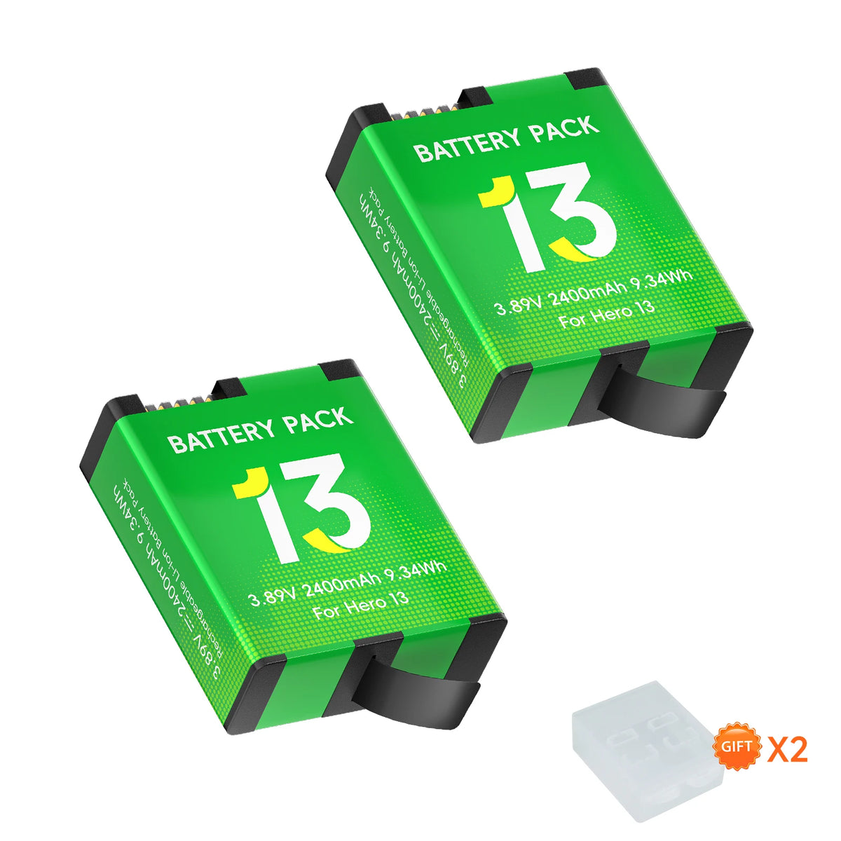 PALO 2400mAh For GoPro Hero 13 Camera Battery + 3 Slots Storage Box Charger For GoPro Mission 1 Series Sport Camera Accessories