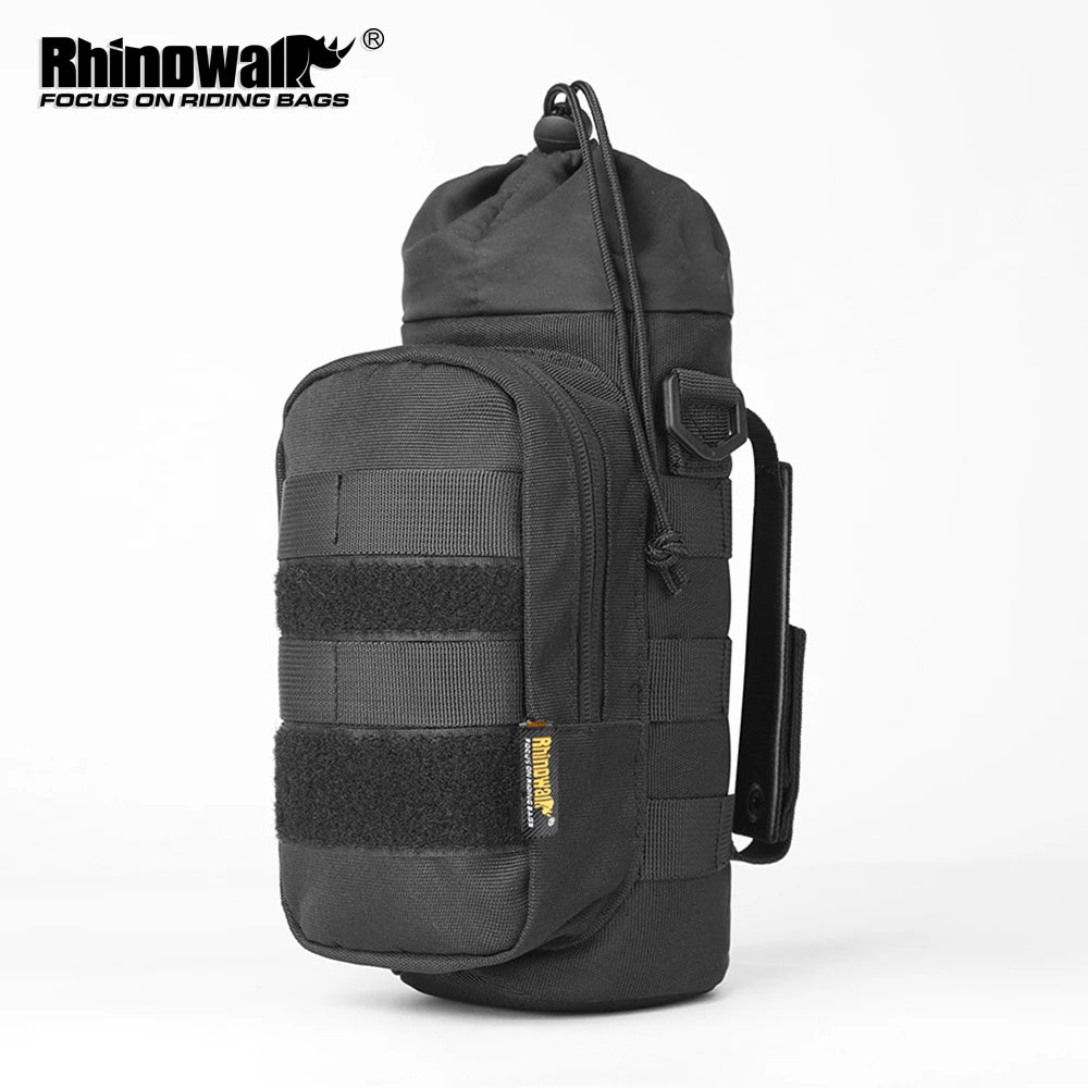 Rhinowalk Motorcycle Bottle Bag Motor Insulated Kettle Bag Quick Release Water Cup Holder With MOLLE System On Motorbike Bag